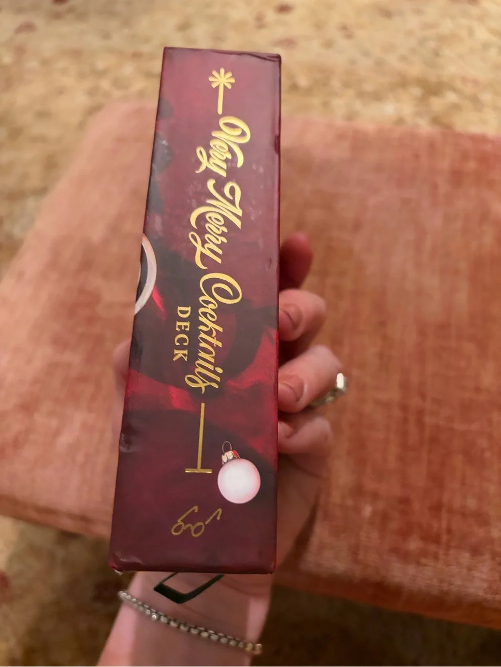 Chronicle Books Holiday Cocktail Recipe Deck — Red and Pink Festive Box